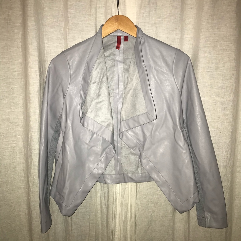 5|48 XS grey leather jacket